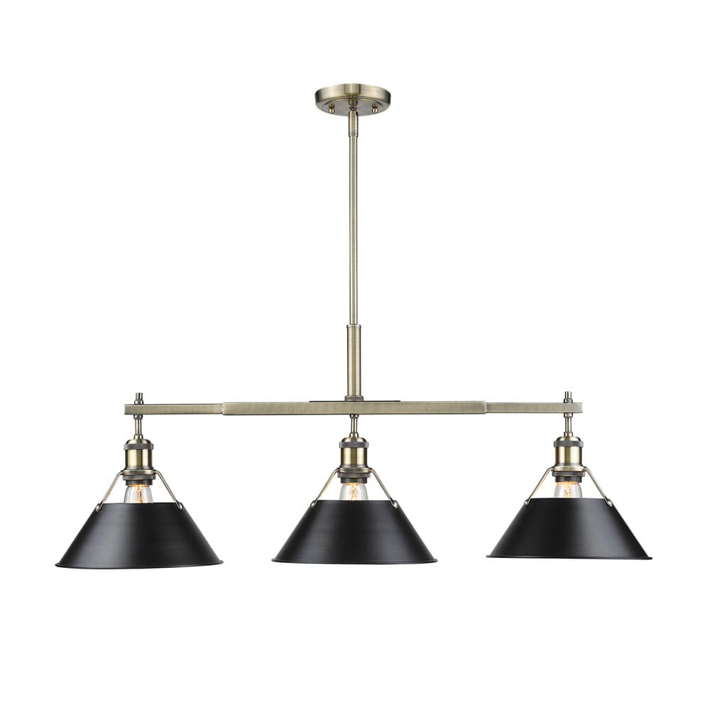 Three Light Linear Pendant by Golden
