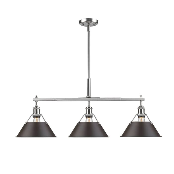 Three Light Linear Pendant by Golden Three Light Linear Pendant by Golden
