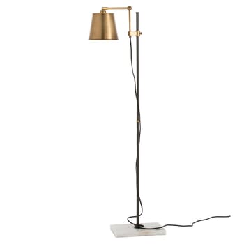 Arteriors Watson Adjustable Floor Lamp in Vintage Brass/White Marble