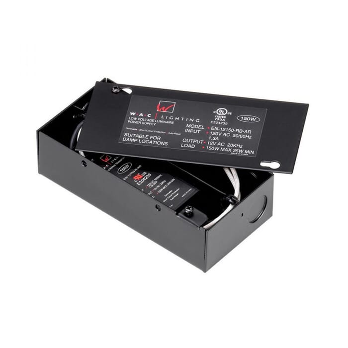 WAC Lighting Enclosed Electronic Transformer 120V Input 12V Output in Black WAC Lighting Enclosed Electronic Transformer 120V Input 12V Output in Black