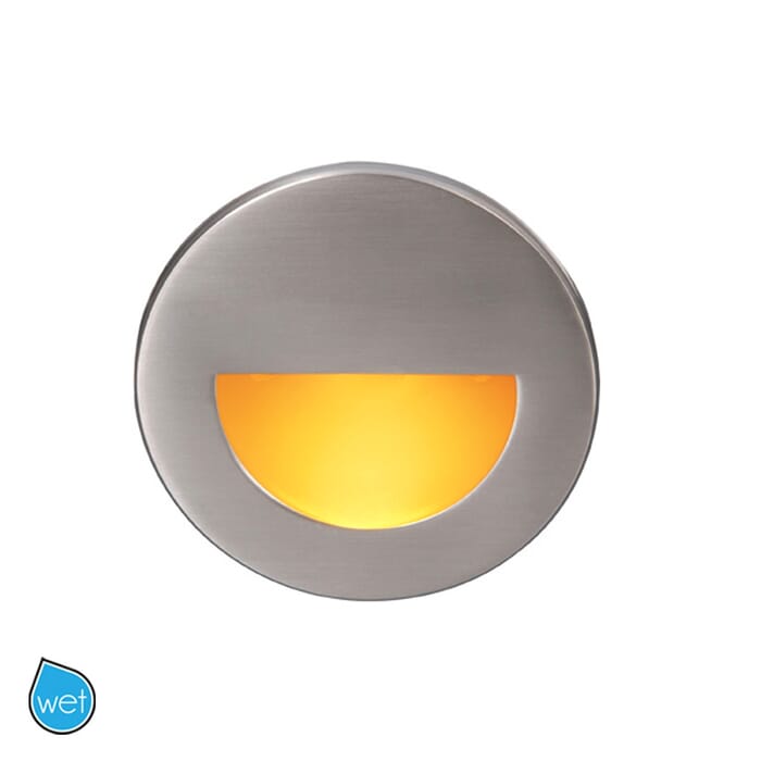 WAC Lighting 120V LEDme 1-Light Round Step and Wall Light in Brushed Nickel WAC Lighting 120V LEDme 1-Light Round Step and Wall Light in Brushed Nickel