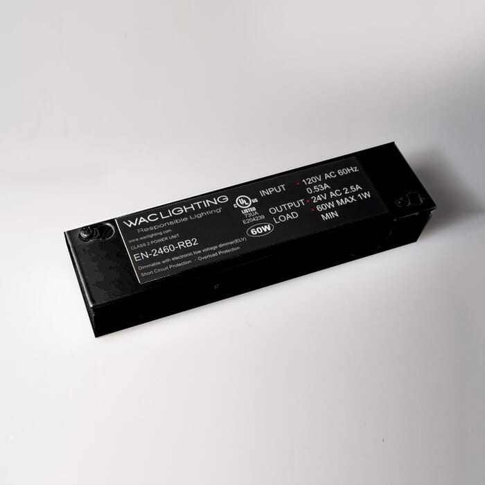 WAC Lighting Enclosed Electronic Transformer 120V Input 24V Output in Black WAC Lighting Enclosed Electronic Transformer 120V Input 24V Output in Black