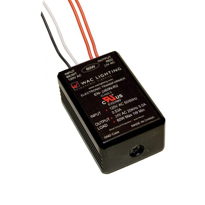WAC Lighting Electronic Class 2 Transformer 120V Input 24V Output in Black WAC Lighting Electronic Class 2 Transformer 120V Input 24V Output in Black