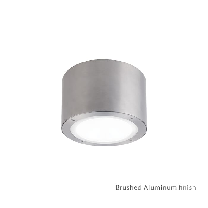 Modern Forms Vessel 1-Light Outdoor Flush Mount in Brushed Aluminum Modern Forms Vessel 1-Light Outdoor Flush Mount in Brushed Aluminum