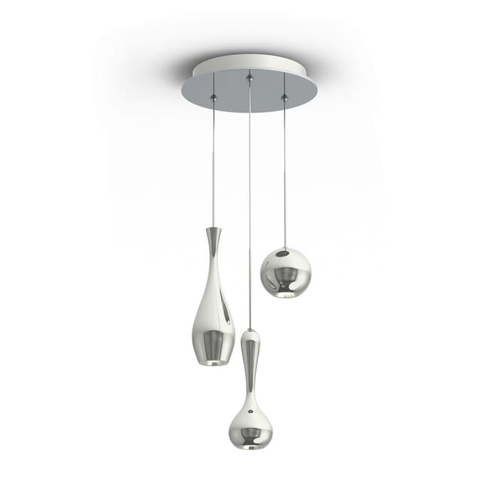 Modern Forms Acid 3-Light Chandelier in Polished Nickel Modern Forms Acid 3-Light Chandelier in Polished Nickel