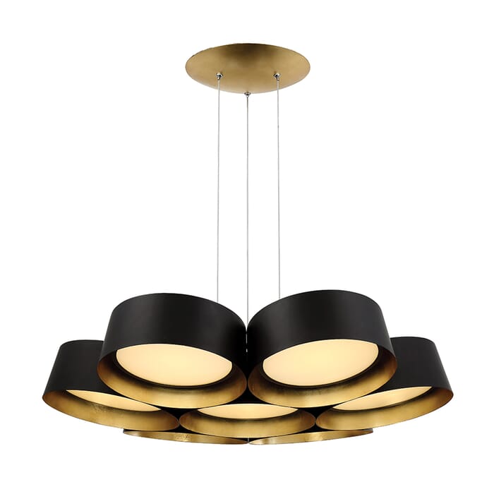 Modern Forms Marimba 7-Light Chandelier in Gold Leaf Modern Forms Marimba 7-Light Chandelier in Gold Leaf