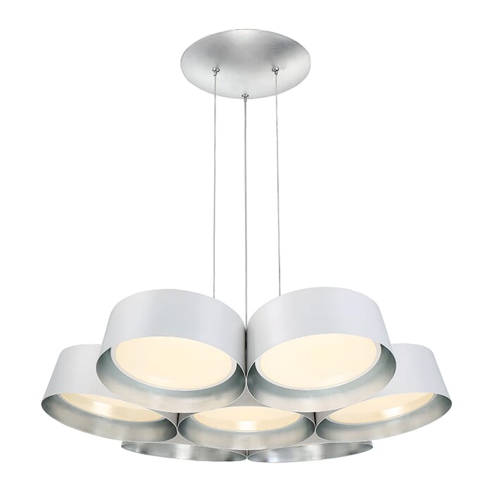 Modern Forms Marimba 7-Light Chandelier in Silver Leaf Modern Forms Marimba 7-Light Chandelier in Silver Leaf