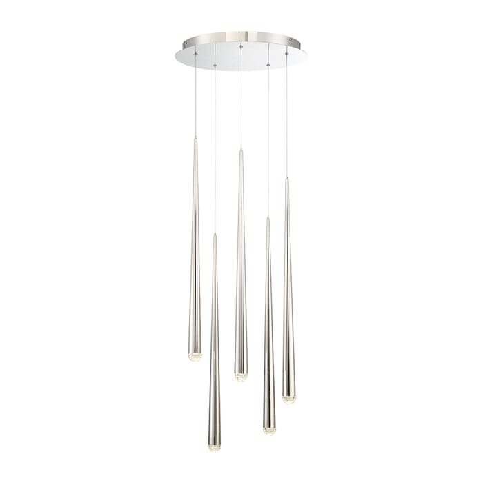 Modern Forms Cascade 5-Light Chandelier in Polished Nickel Modern Forms Cascade 5-Light Chandelier in Polished Nickel