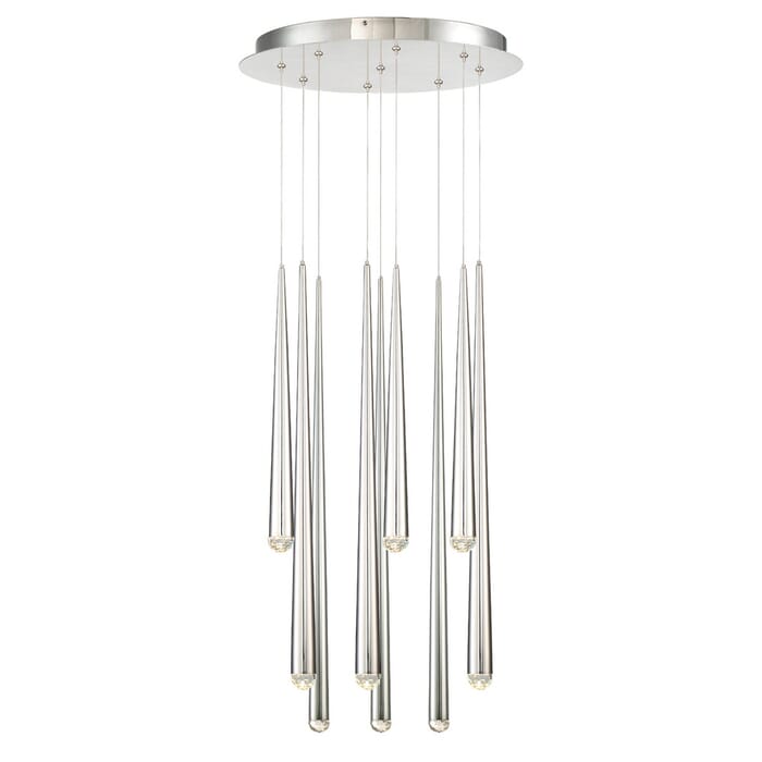 Modern Forms Cascade 9-Light Chandelier in Polished Nickel Modern Forms Cascade 9-Light Chandelier in Polished Nickel