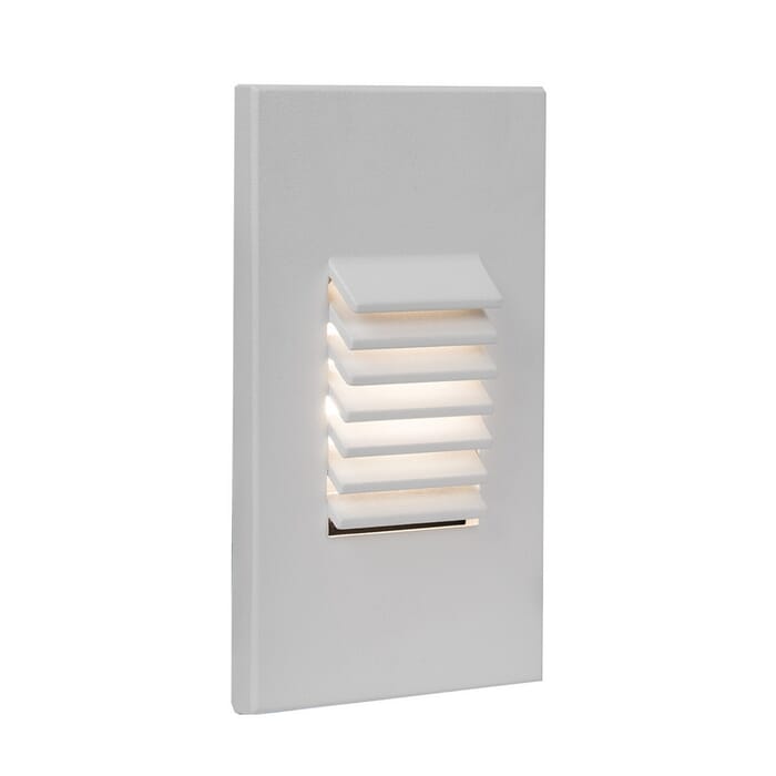 WAC Lighting 1-Light LED Low Voltage Vertical Louvered Step and Wall Light in White WAC Lighting 1-Light LED Low Voltage Vertical Louvered Step and Wall Light in White