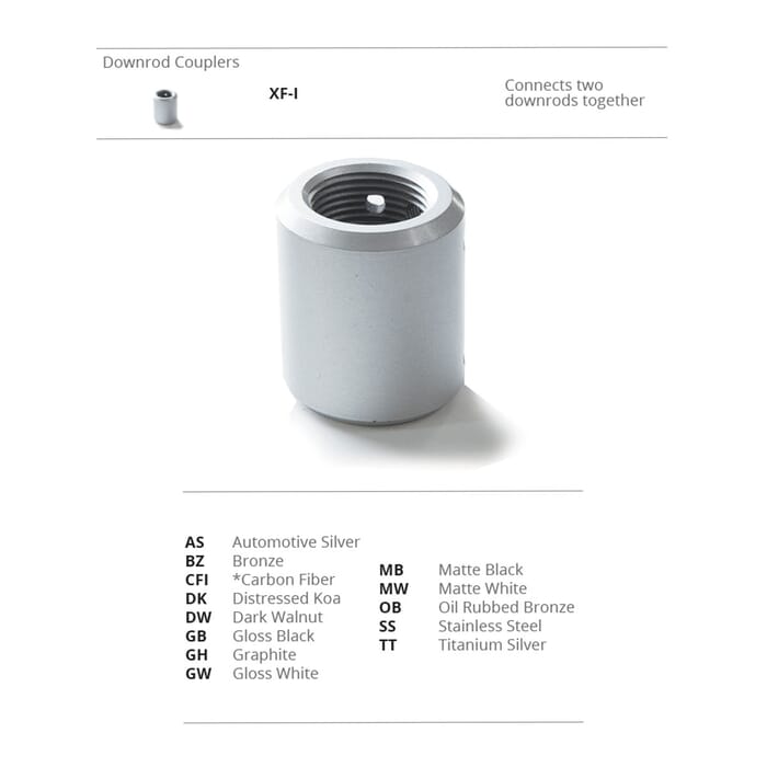 Modern Forms Fan Downrod Coupler in Graphite Modern Forms Fan Downrod Coupler in Graphite