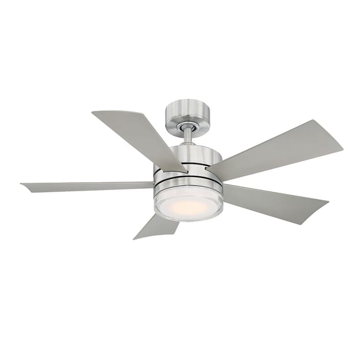 Modern Forms Wynd Outdoor 1-Light LED 42" Ceiling Fan in Stainless Steel Modern Forms Wynd Outdoor 1-Light LED 42" Ceiling Fan in Stainless Steel
