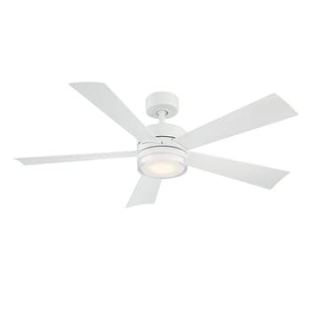 Modern Forms Wynd Outdoor 1-Light LED 52" Ceiling Fan in Matte White