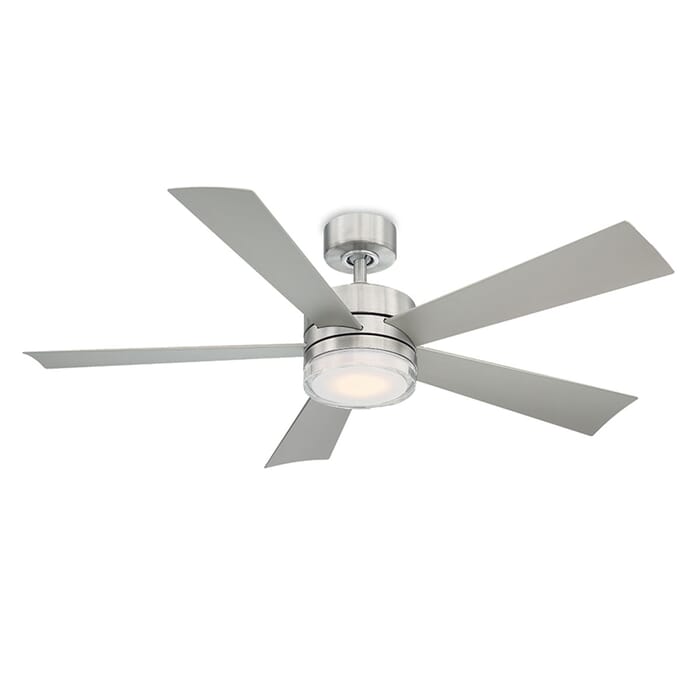 Modern Forms Wynd Outdoor 1-Light LED 52" Ceiling Fan in Stainless Steel Modern Forms Wynd Outdoor 1-Light LED 52" Ceiling Fan in Stainless Steel