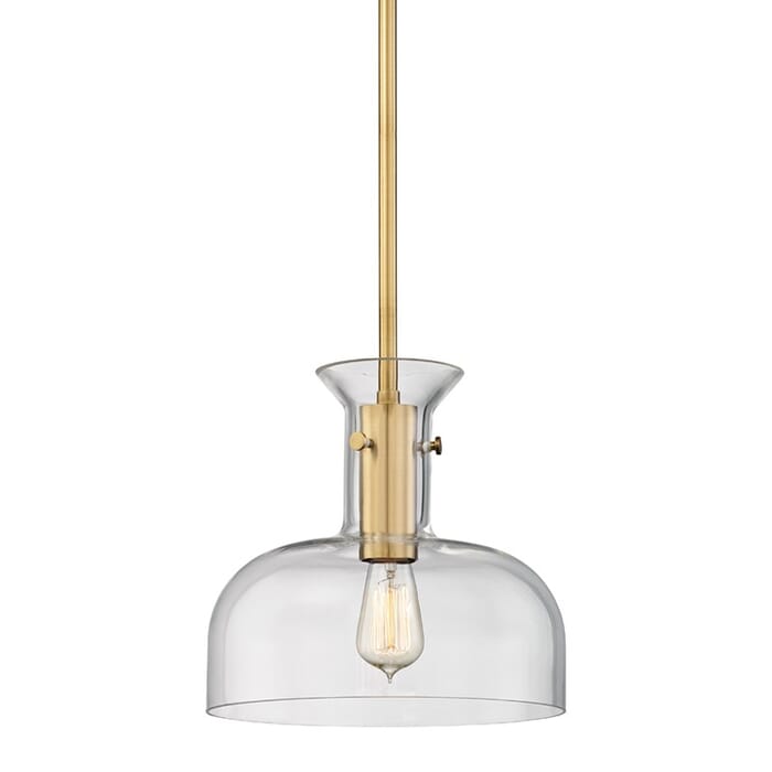 Hudson Valley Coffey 12" Pendant Light in Aged Brass Hudson Valley Coffey 12" Pendant Light in Aged Brass