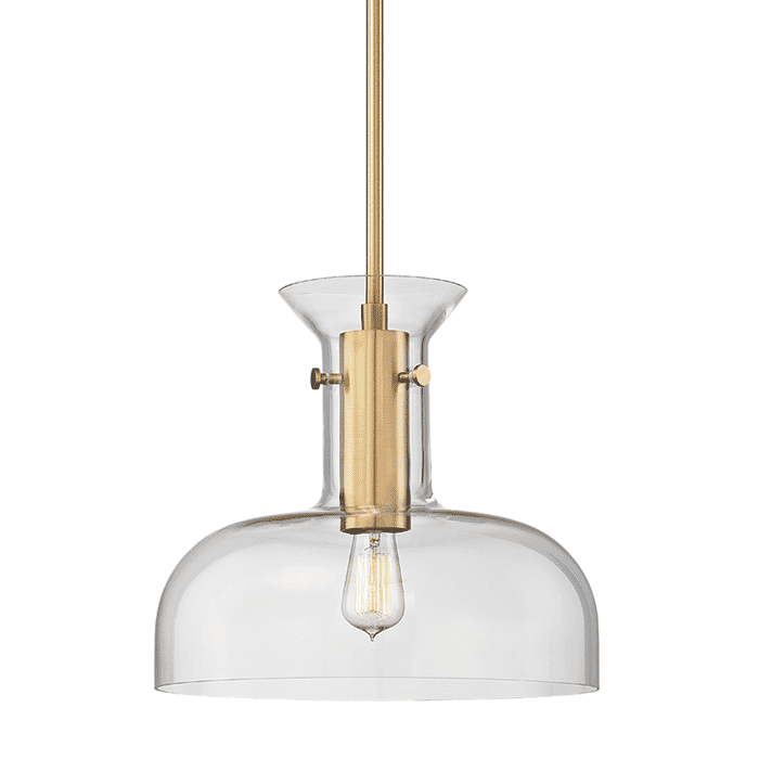 Hudson Valley Coffey 15" Pendant Light in Aged Brass Hudson Valley Coffey 15" Pendant Light in Aged Brass