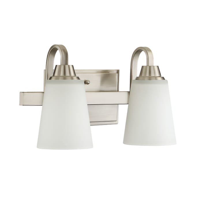 Grace 2-Light Bathroom Vanity Light in Brushed Polished Nickel Grace 2-Light Bathroom Vanity Light in Brushed Polished Nickel
