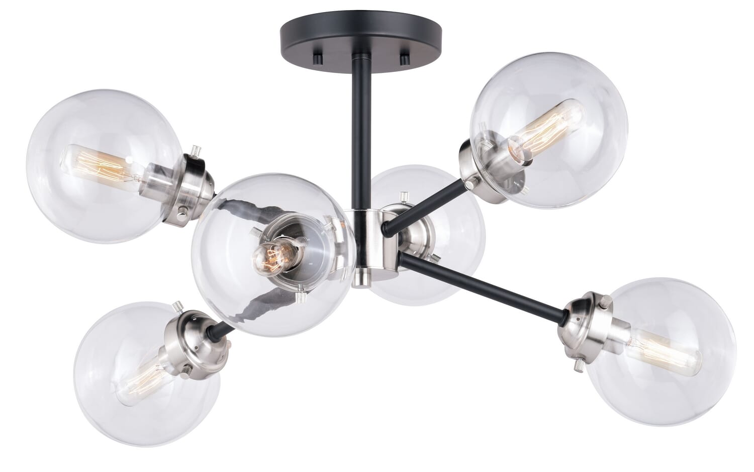 Orbit 6-Light Semi-Flush Mount in Satin Nickel and Oil Rubbed Bronze
