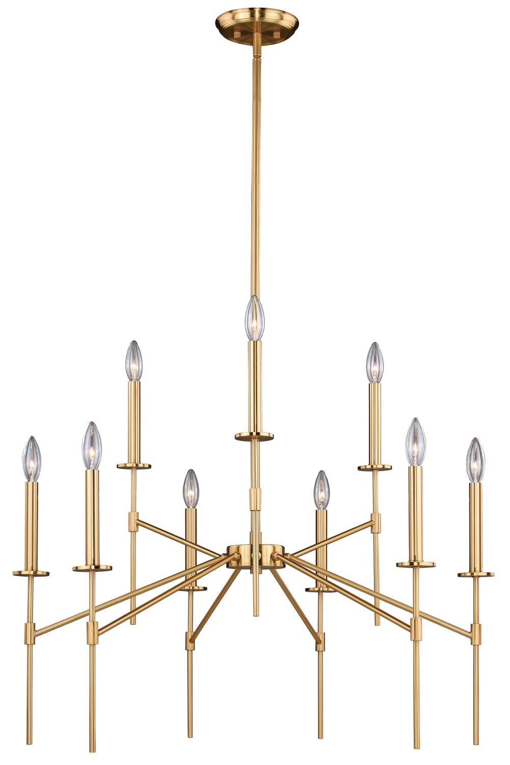 Kedzie 9-Light Chandelier in Natural Brass