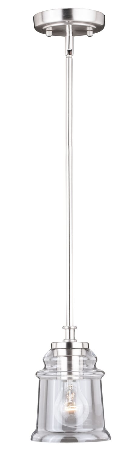 Toledo 1-Light Mini Pendant in Satin Nickel