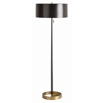 Arteriors Violetta 58.5" 2-Light Floor Lamp in Matte Black/Antique Brass