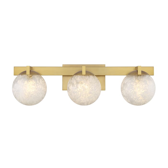 Darien 3-Light Bathroom Vanity Light in Warm Brass Darien 3-Light Bathroom Vanity Light in Warm Brass
