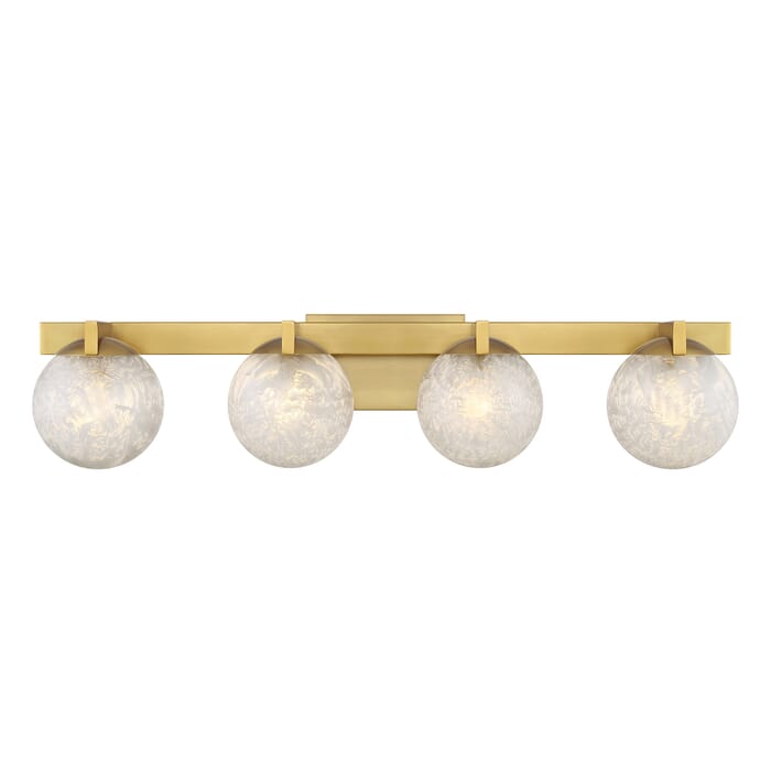 Darien 4-Light Bathroom Vanity Light in Warm Brass Darien 4-Light Bathroom Vanity Light in Warm Brass