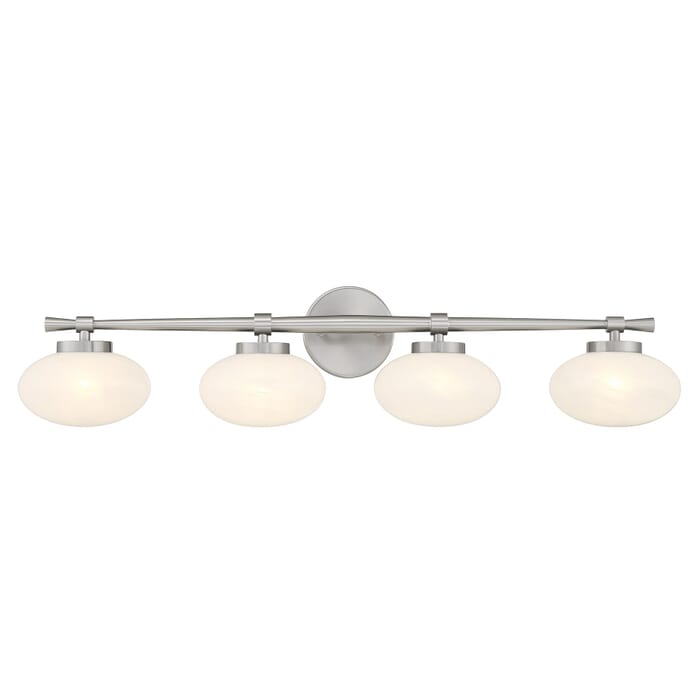 Barrow 4-Light Bathroom Vanity Light in Satin Nickel Barrow 4-Light Bathroom Vanity Light in Satin Nickel