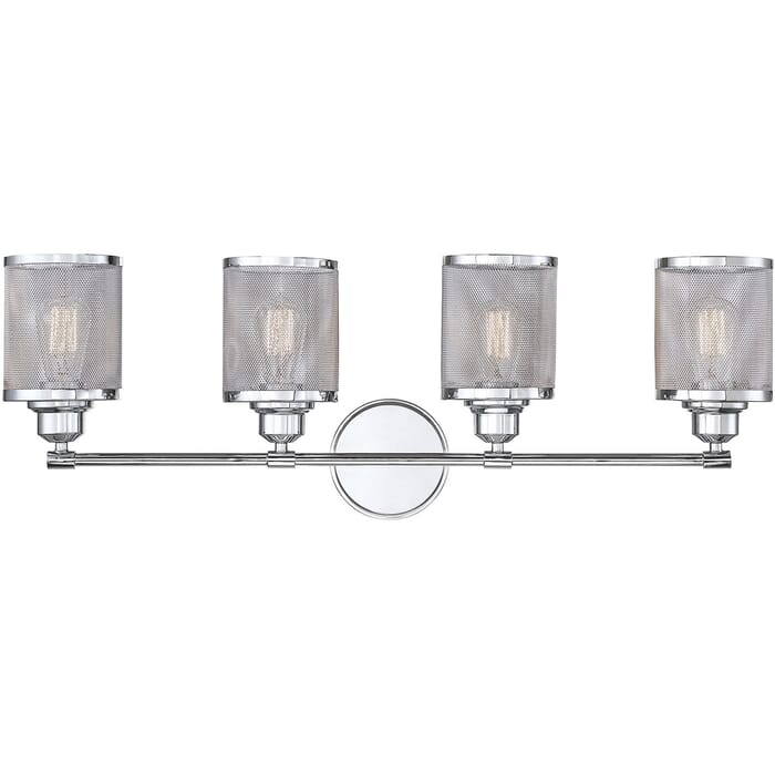 Savoy House Salvador 4-Light Bathroom Vanity Light in Polished Chrome Savoy House Salvador 4-Light Bathroom Vanity Light in Polished Chrome