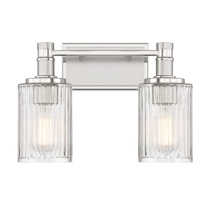 Concord 2-Light Bathroom Vanity Light in Silver and Polished Nickel Concord 2-Light Bathroom Vanity Light in Silver and Polished Nickel