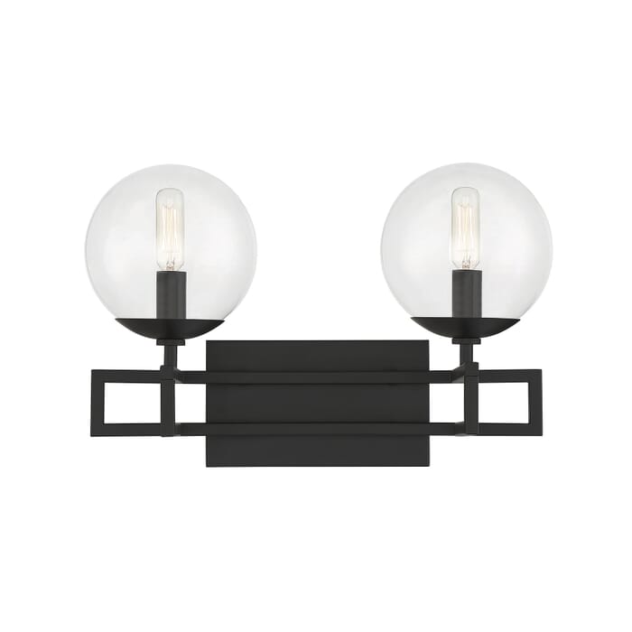 Savoy House Crosby 2-Light Bathroom Vanity Light in Matte Black Savoy House Crosby 2-Light Bathroom Vanity Light in Matte Black