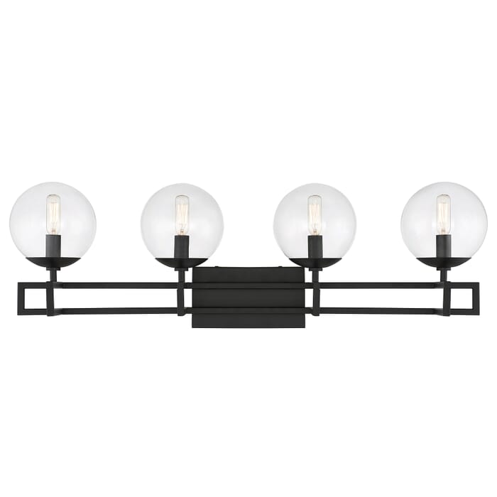 Savoy House Crosby 4-Light Bathroom Vanity Light in Matte Black Savoy House Crosby 4-Light Bathroom Vanity Light in Matte Black