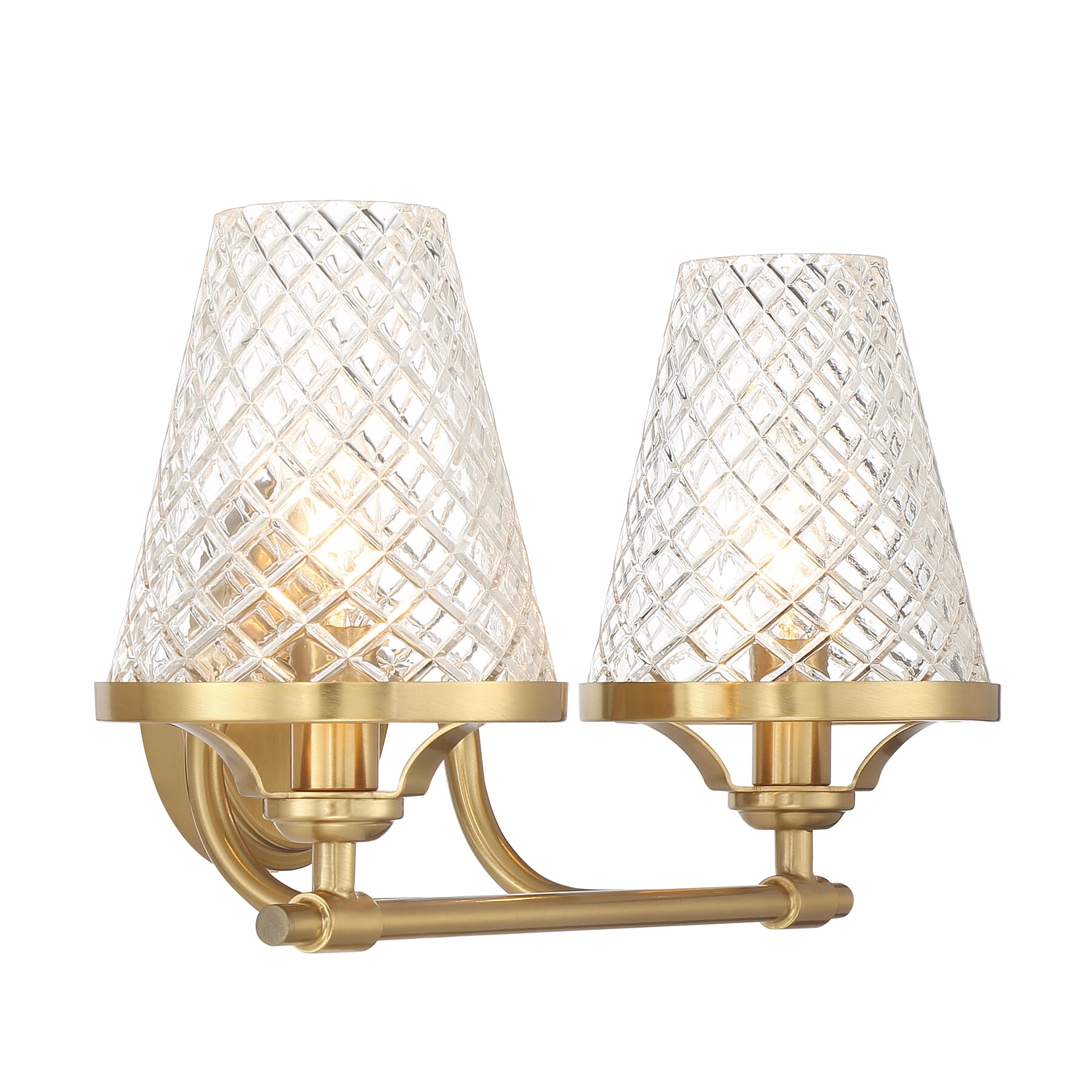 Candler 2-Light Bathroom Vanity Light in Warm Brass