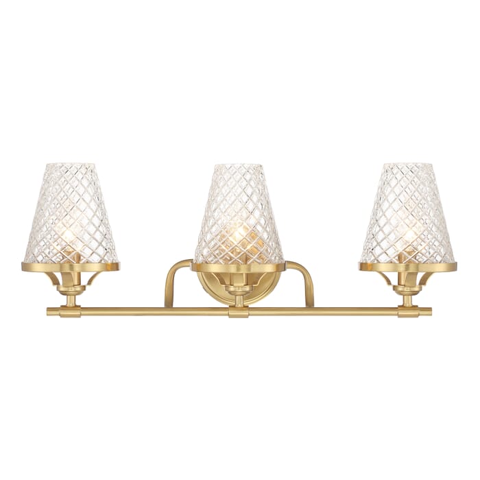 Candler 3-Light Bathroom Vanity Light in Warm Brass Candler 3-Light Bathroom Vanity Light in Warm Brass