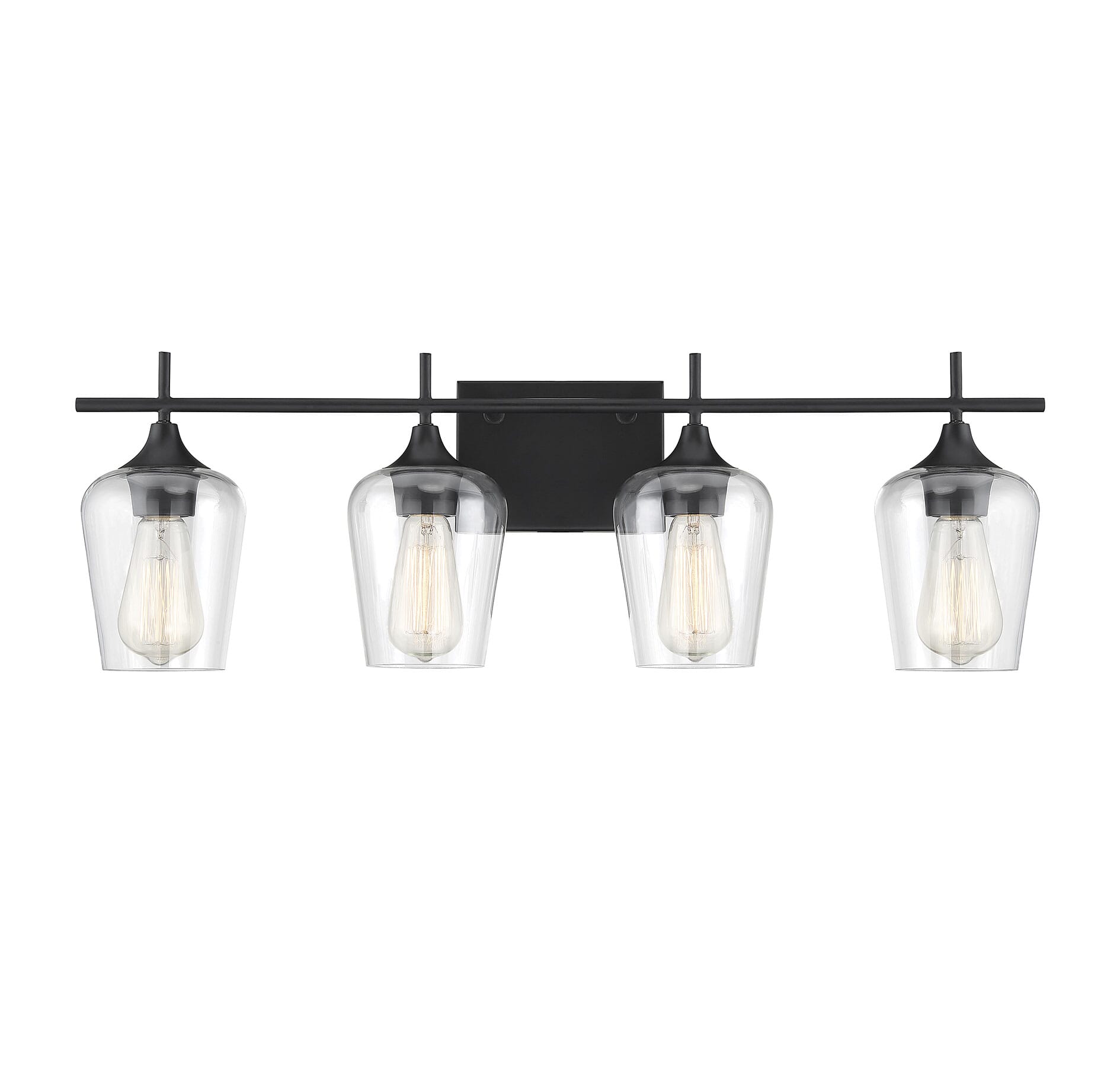 Photos - Chandelier / Lamp SAVOY House  House Octave 4-Light Bathroom Vanity Light in Black - 8-4030-4-BK 8-4030-4-BK 