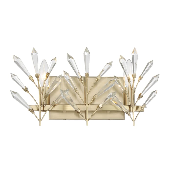Orianna 2-Light Bathroom Vanity Light in Noble Brass Orianna 2-Light Bathroom Vanity Light in Noble Brass