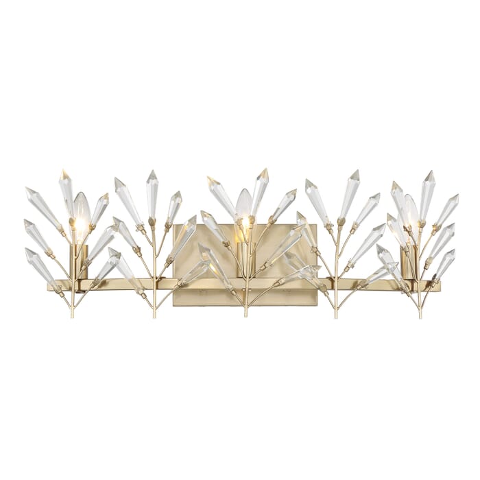 Orianna 3-Light Bathroom Vanity Light in Noble Brass Orianna 3-Light Bathroom Vanity Light in Noble Brass