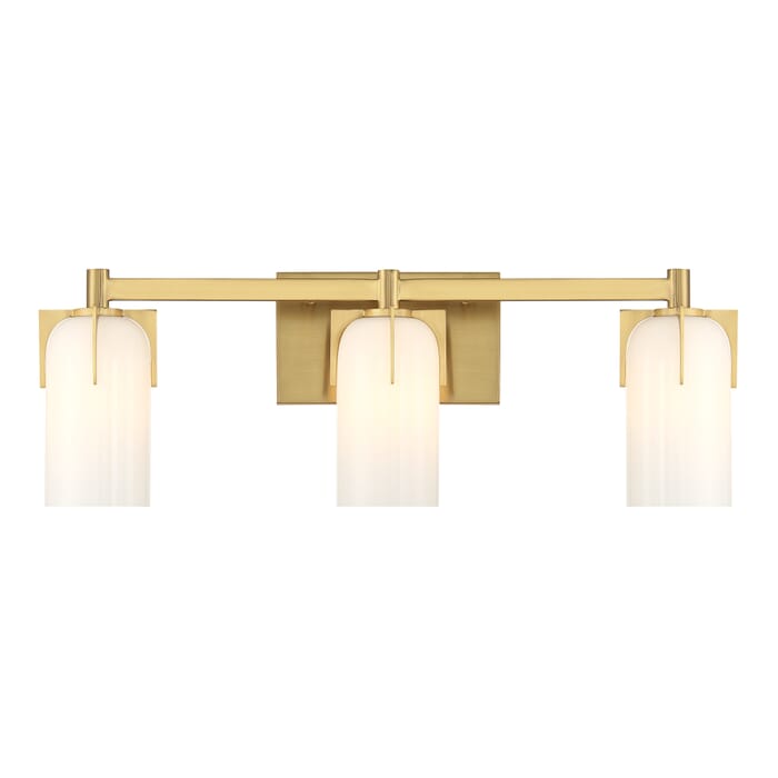Caldwell 3-Light Bathroom Vanity Light in Warm Brass Caldwell 3-Light Bathroom Vanity Light in Warm Brass
