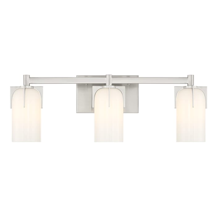 Caldwell 3-Light Bathroom Vanity Light in Satin Nickel Caldwell 3-Light Bathroom Vanity Light in Satin Nickel
