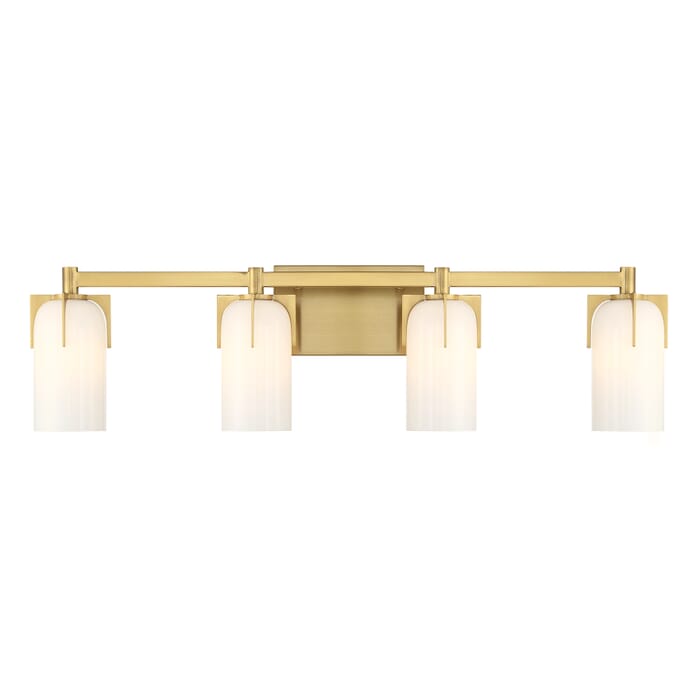 Caldwell 4-Light Bathroom Vanity Light in Warm Brass Caldwell 4-Light Bathroom Vanity Light in Warm Brass