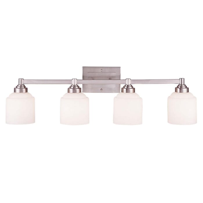 Savoy House Wilmont 4-Light Bathroom Vanity Light in Pewter Savoy House Wilmont 4-Light Bathroom Vanity Light in Pewter