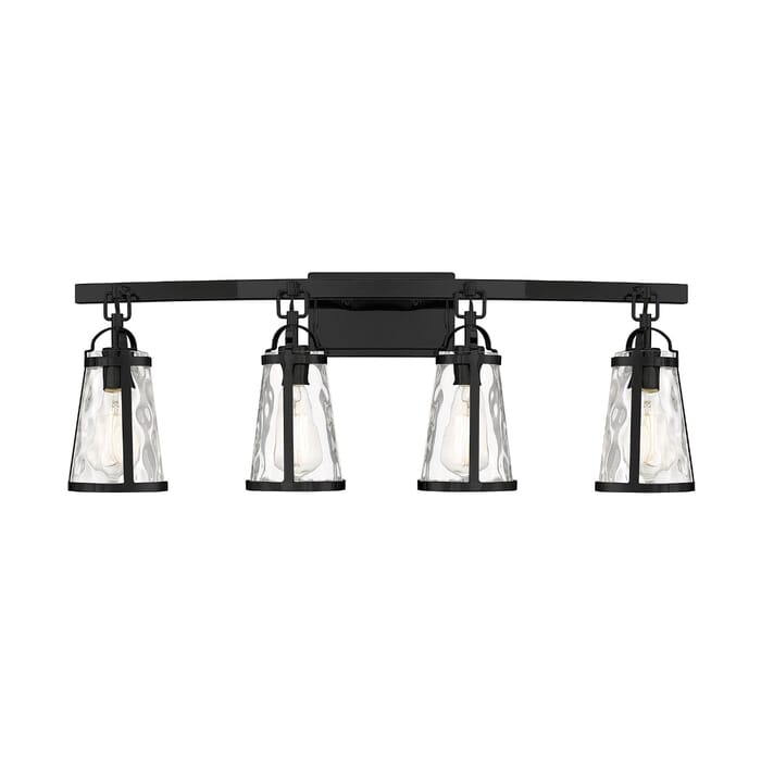 Savoy House Albany 4-Light Bathroom Vanity Light in Black Savoy House Albany 4-Light Bathroom Vanity Light in Black