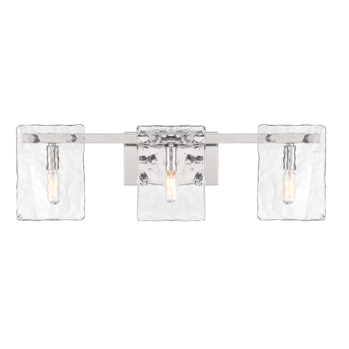 Genry 3-Light Bathroom Vanity Light in Polished Nickel Genry 3-Light Bathroom Vanity Light in Polished Nickel