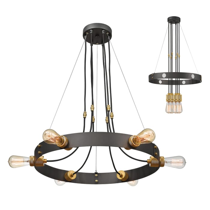 Z-Lite Troubadour 6-Light Chandelier In Bronze Z-Lite Troubadour 6-Light Chandelier In Bronze