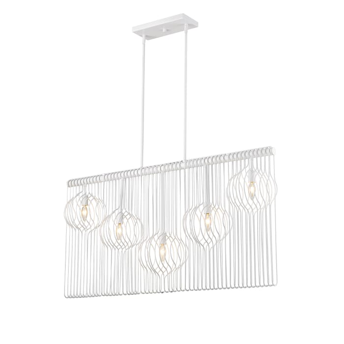 Z-Lite Contour 5-Light Chandelier In White Z-Lite Contour 5-Light Chandelier In White