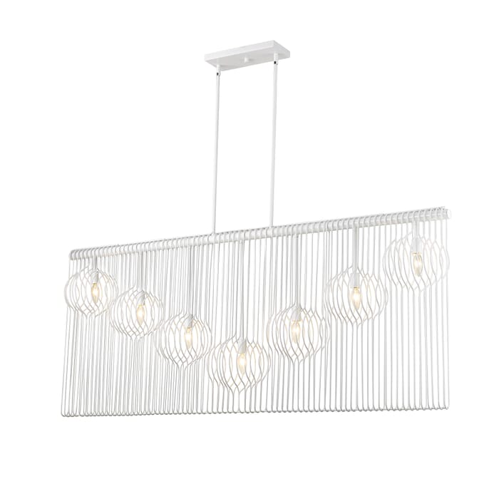 Z-Lite Contour 7-Light Chandelier In White Z-Lite Contour 7-Light Chandelier In White