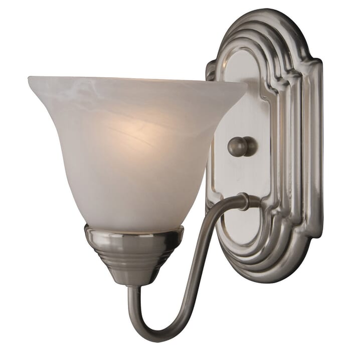 Maxim Lighting Essentials Marble Glass Wall Sconce in Satin Nickel Maxim Lighting Essentials Marble Glass Wall Sconce in Satin Nickel