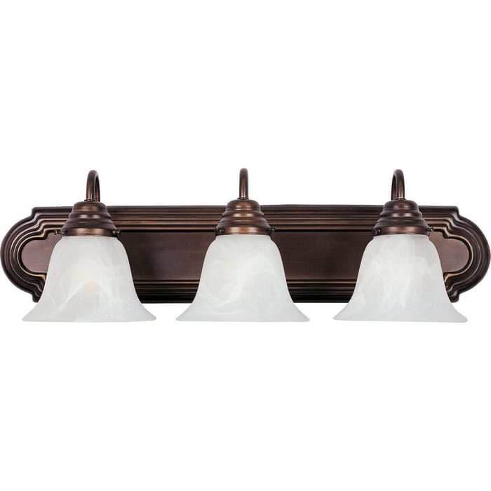 Maxim Essentials 3-Light Bathroom Vanity Light in Oil Rubbed Bronze Maxim Essentials 3-Light Bathroom Vanity Light in Oil Rubbed Bronze
