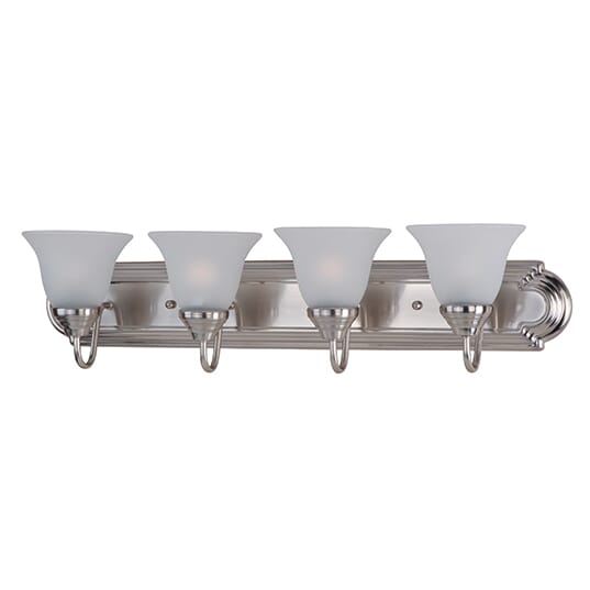 Maxim Lighting Essentials 4-Light Frosted Bathroom Vanity Light in Satin Nickel