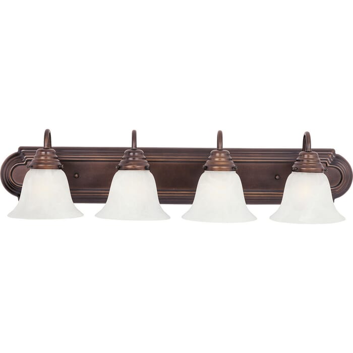 Maxim Lighting Essentials 4-Light Marble Glass Bathroom Vanity Light in Bronze Maxim Lighting Essentials 4-Light Marble Glass Bathroom Vanity Light in Bronze